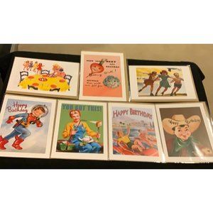 Vintage Look - New Stock - Made in USA - Lot of 7 - Happy Birthday, Get Well, +1